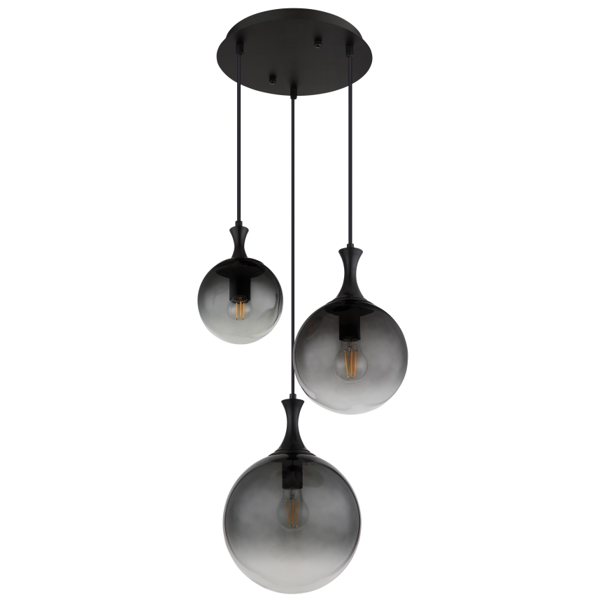 Globo - Lámpara colgante 3xE27/10W/230V diá. 48 cm negro