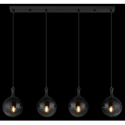 Globo - Lámpara colgante 4xE27/10W/230V negro