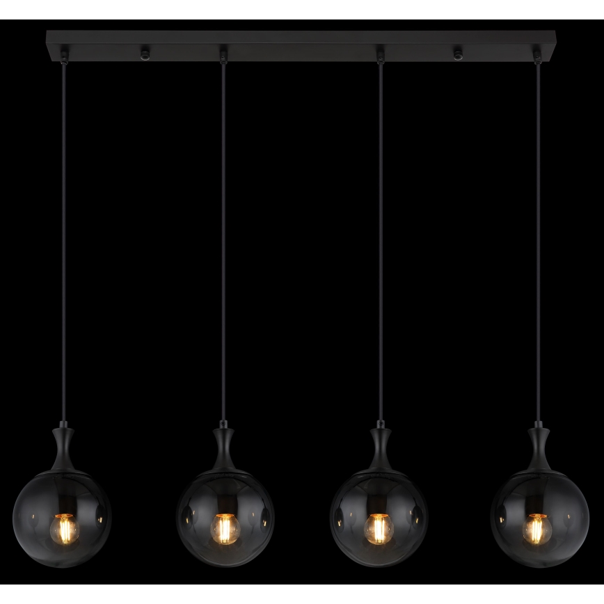Globo - Lámpara colgante 4xE27/10W/230V negro