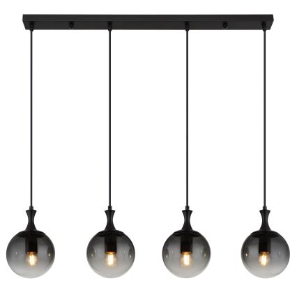 Globo - Lámpara colgante 4xE27/10W/230V negro