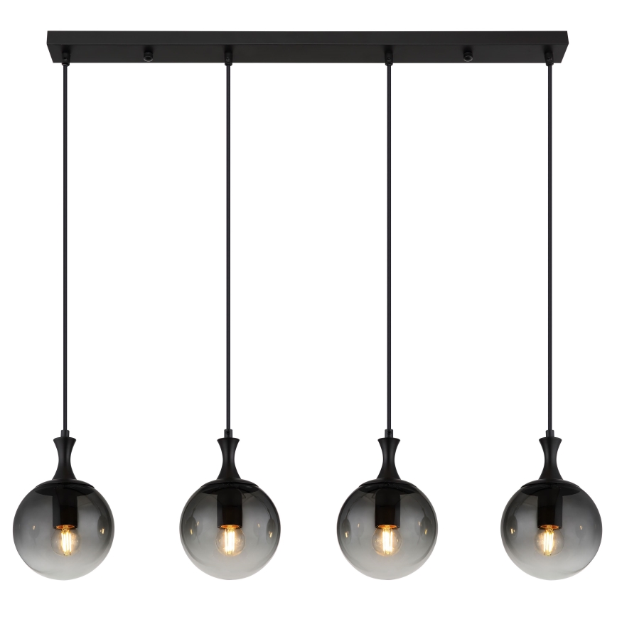 Globo - Lámpara colgante 4xE27/10W/230V negro