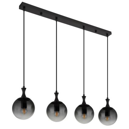 Globo - Lámpara colgante 4xE27/10W/230V negro