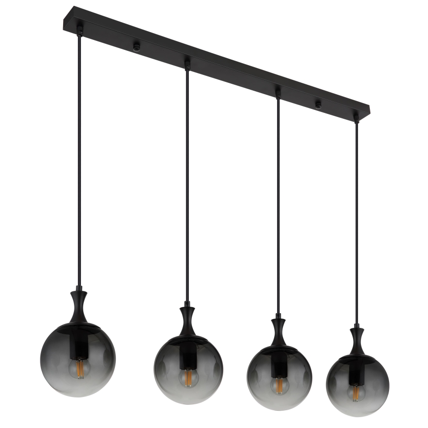 Globo - Lámpara colgante 4xE27/10W/230V negro