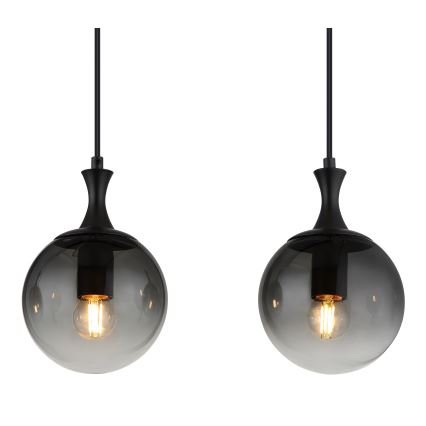 Globo - Lámpara colgante 4xE27/10W/230V negro