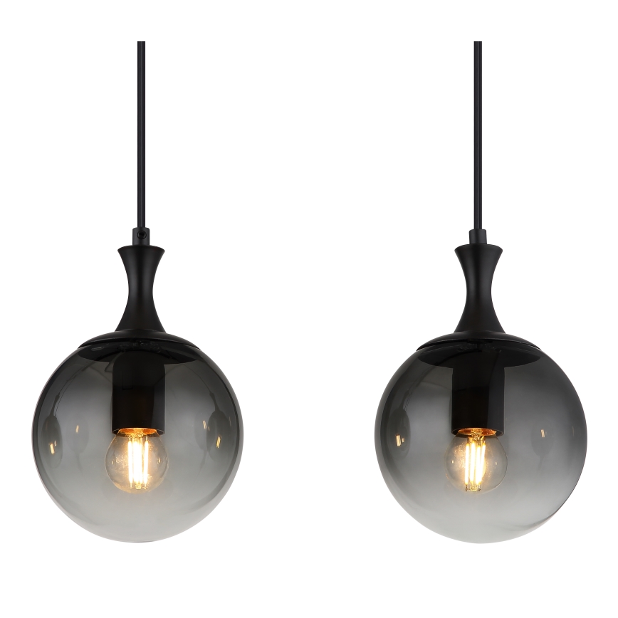 Globo - Lámpara colgante 4xE27/10W/230V negro