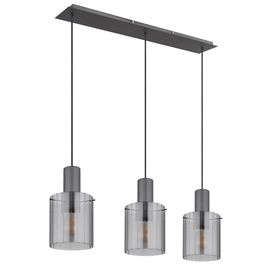 Globo - Lámpara colgante 3xE27/40W/230V gris