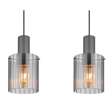Globo - Lámpara colgante 3xE27/40W/230V gris