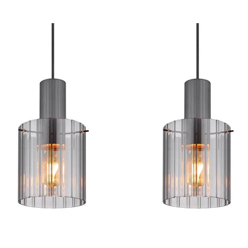 Globo - Lámpara colgante 3xE27/40W/230V gris