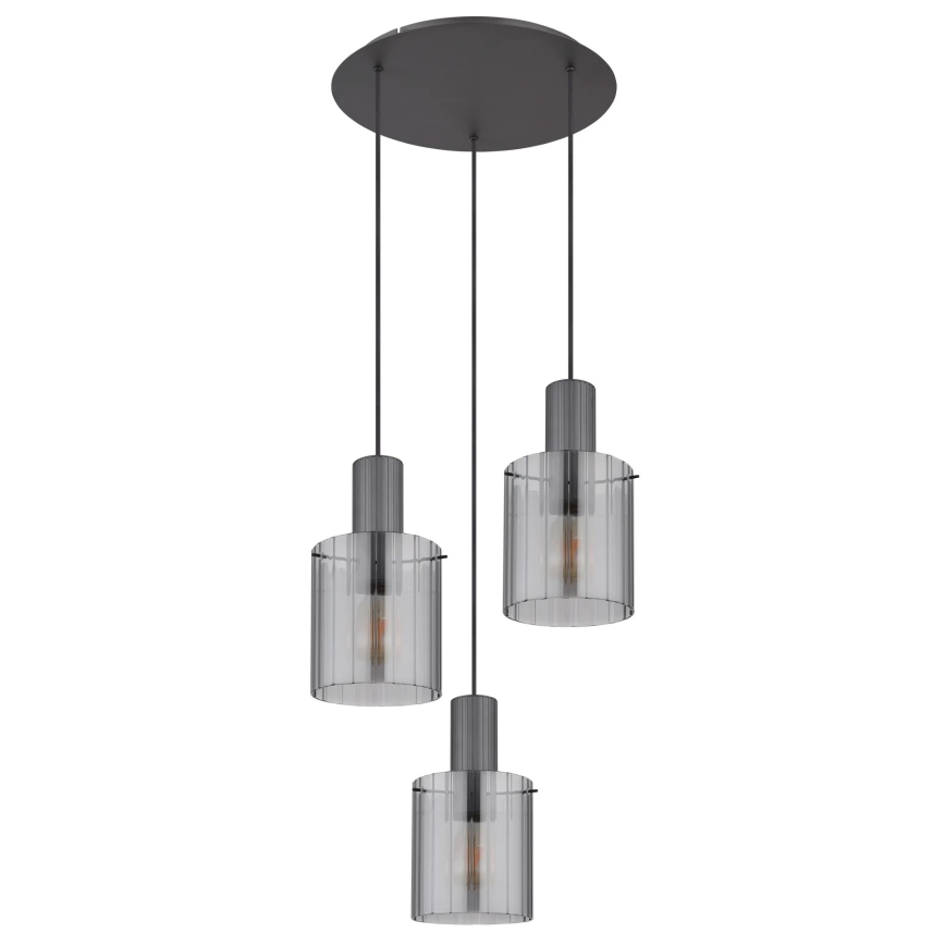 Globo - Lámpara colgante 3xE27/40W/230V diá. 48 cm gris