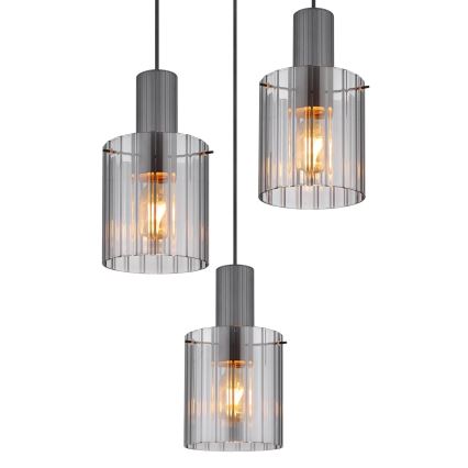 Globo - Lámpara colgante 3xE27/40W/230V diá. 48 cm gris
