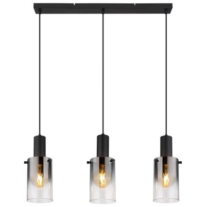 Globo - Lámpara colgante 3xE27/40W/230V negro