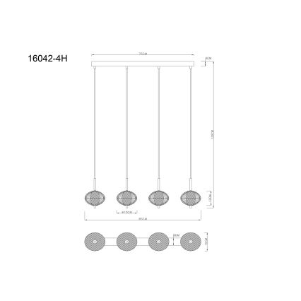 Globo - Lámpara LED colgante 4xLED/5,75W/230V 3000/4500/6500K