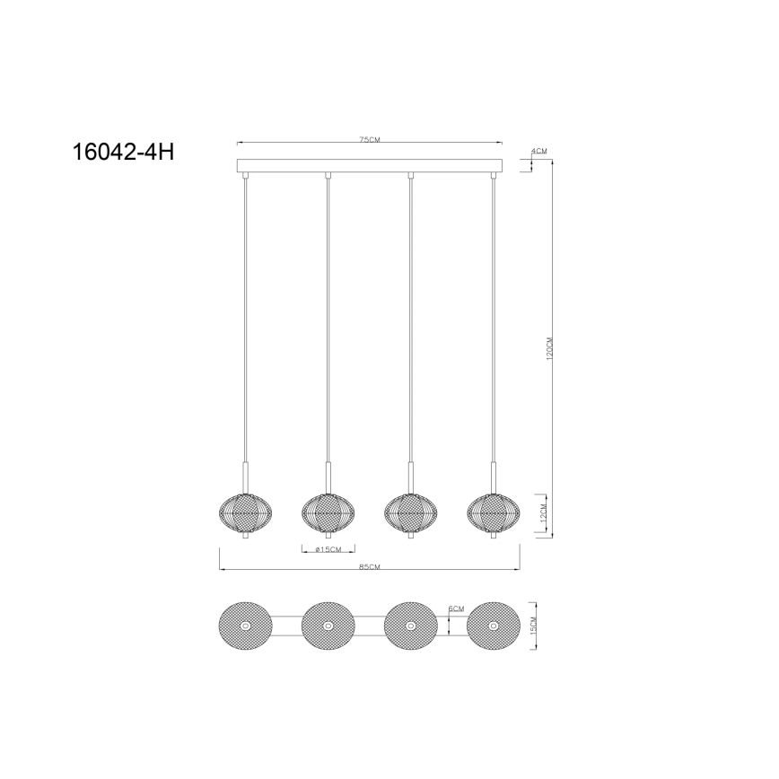 Globo - Lámpara LED colgante 4xLED/5,75W/230V 3000/4500/6500K