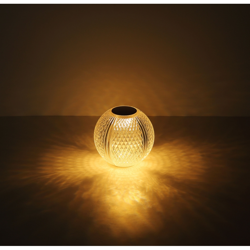 Globo - Lámpara de mesa regulable LED táctil LED/2W/5V 1200 mAh USB transparente