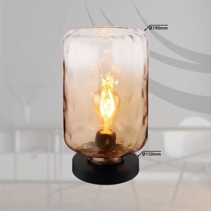Globo - Lámpara de mesa 1xE27/60W/230V marrón