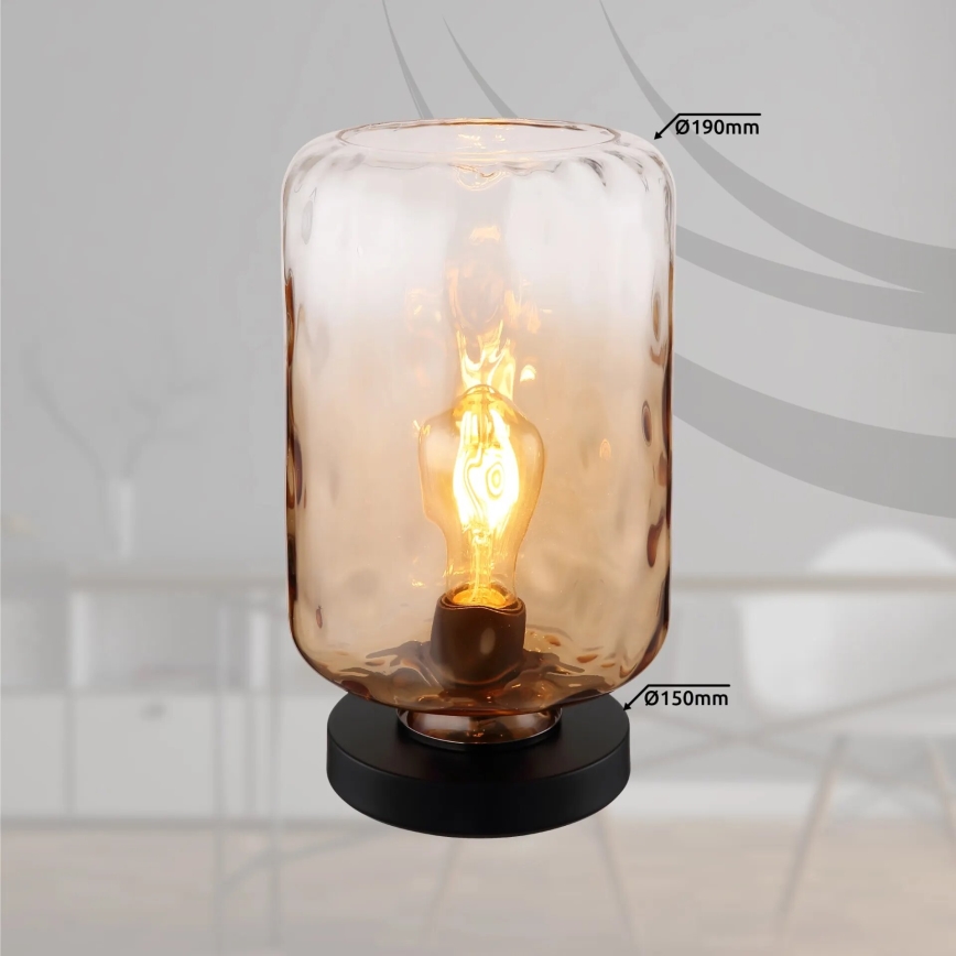 Globo - Lámpara de mesa 1xE27/60W/230V marrón