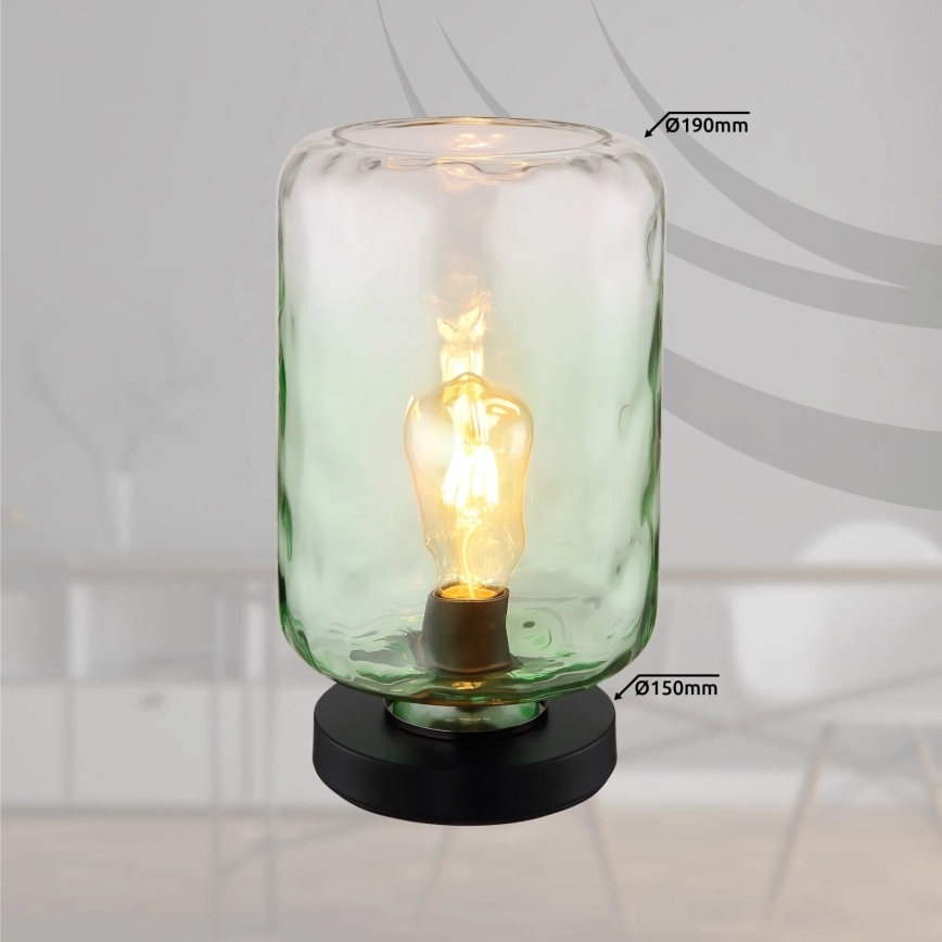 Globo - Lámpara de mesa 1xE27/60W/230V Verde