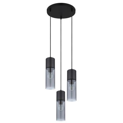 Globo - Lámpara colgante 3xE27/25W/230V diá. 30 cm negro