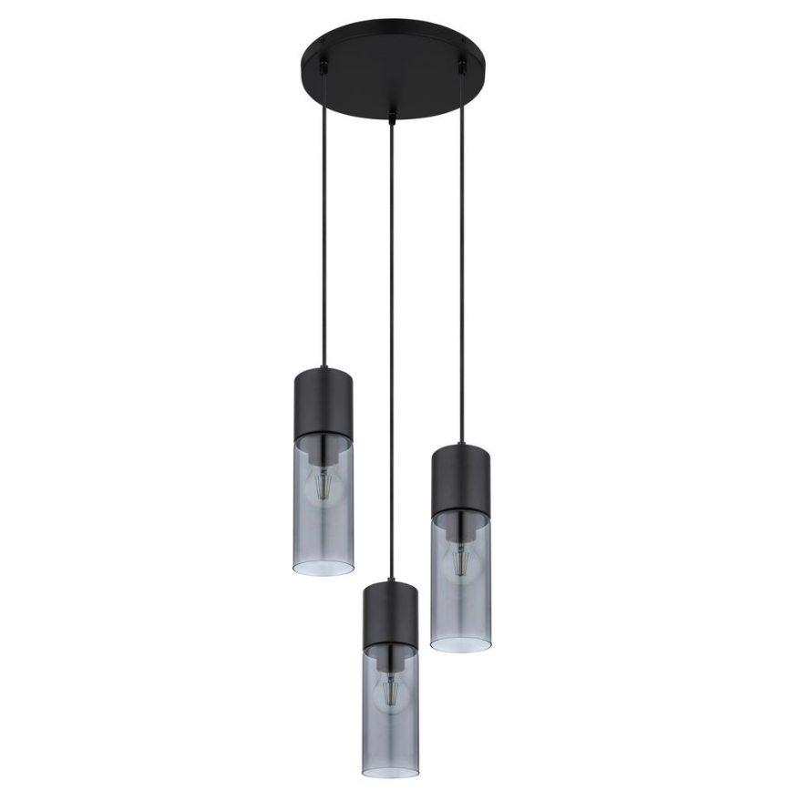 Globo - Lámpara colgante 3xE27/25W/230V diá. 30 cm negro