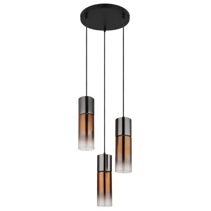 Globo - Lámpara colgante 3xE27/25W/230V negro/cobre