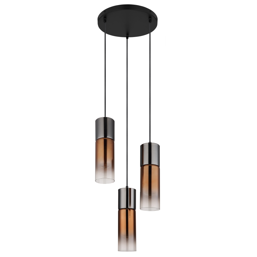 Globo - Lámpara colgante 3xE27/25W/230V negro/cobre
