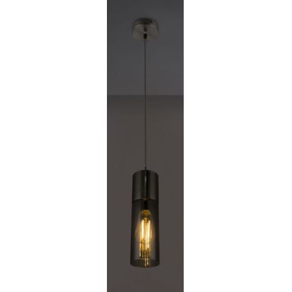 Globo - Lámpara colgante 1xE27/25W/230V diá. 10,5 cm cromo mate