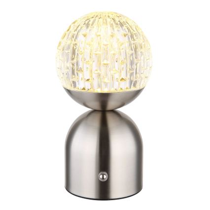 Globo - Lámpara de mesa regulable LED táctil LED/2,5W/3,7V 2700/4000/6500K 1800 mAh USB cromo mate