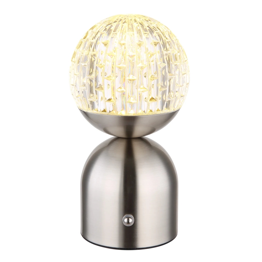 Globo - Lámpara de mesa regulable LED táctil LED/2,5W/3,7V 2700/4000/6500K 1800 mAh USB cromo mate