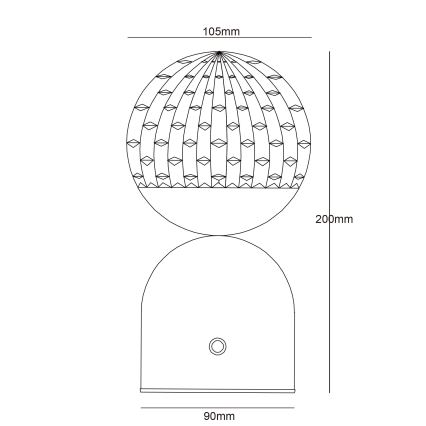 Globo - Lámpara de mesa regulable LED táctil LED/2W/5V 2700/4000/6500K 1800 mAh negro