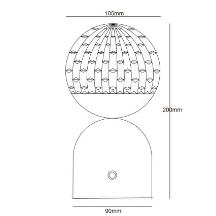 Globo - Lámpara de mesa regulable LED táctil LED/2W/5V 2700/4000/65000K 1800 mAh blanco