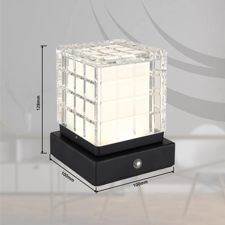 Globo - Lámpara de mesa regulable LED táctil LED/2,5W/3,7V 2700K/4000K/6500K 1800 mAh USB negro