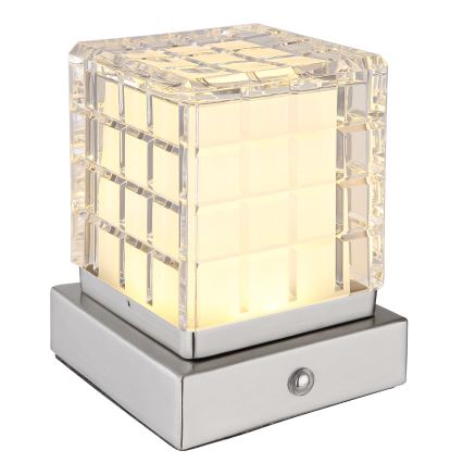 Globo - Lámpara de mesa regulable LED táctil LED/2,5W/3,7V 2700K/4000K/6500K 1800 mAh USB cromo mate