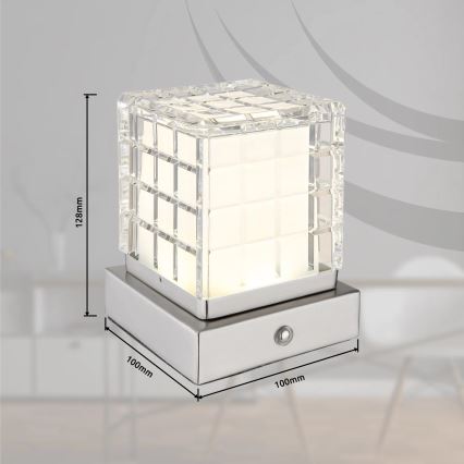 Globo - Lámpara de mesa regulable LED táctil LED/2,5W/3,7V 2700K/4000K/6500K 1800 mAh USB cromo mate