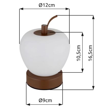 Globo - Lámpara de mesa regulable LED táctil LED/2W/3,7V 2700K/4000K/6500K 1200 mAh USB marrón