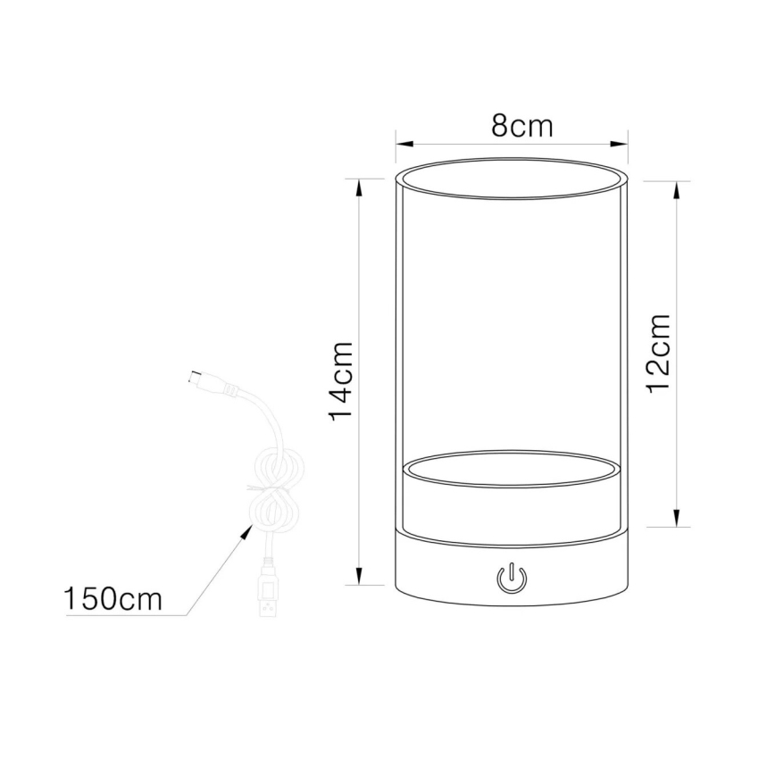 Globo - LED Lámpara de mesa táctil recargable y regulable para exteriores LED/2W/3,7V 2700/4000/6500K 1200mAh IP44 beige