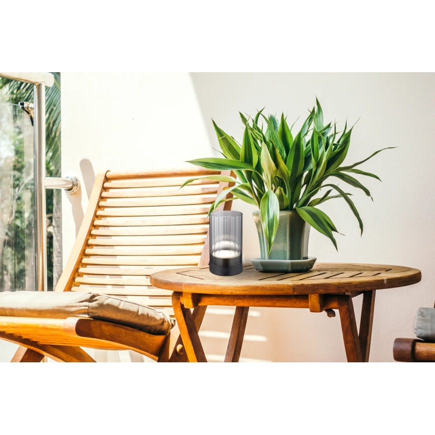 Globo - LED Lámpara de mesa táctil recargable y regulable para exteriores LED/2W/3,7V 2700/4000/6500K 1200mAh IP44 gris