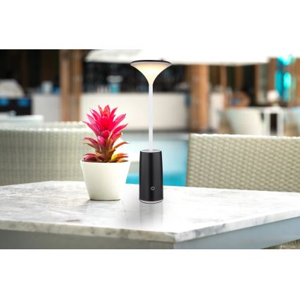 Globo - LED Lámpara de mesa táctil recargable y regulable LED/1,2W/3,7V 3000K 1500mAh negro