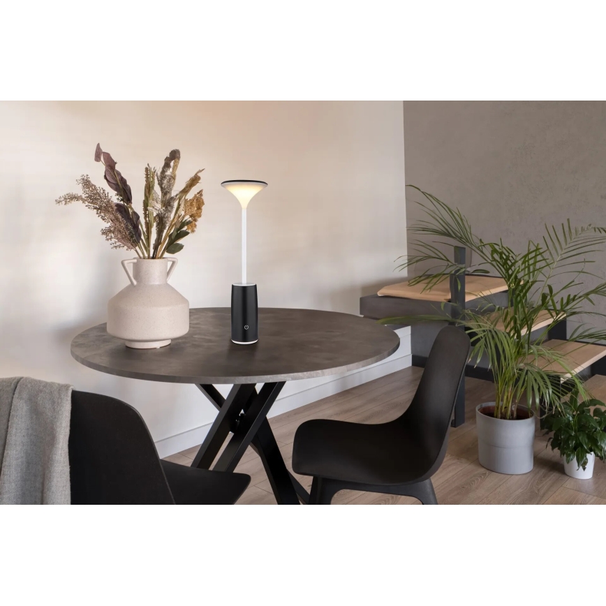 Globo - LED Lámpara de mesa táctil recargable y regulable LED/1,2W/3,7V 3000K 1500mAh negro