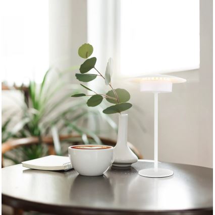 Globo - LED Lámpara de mesa táctil recargable para exterior LED/3W/3,7V 1800/2700/3000K IP44 1800 mAh blanco