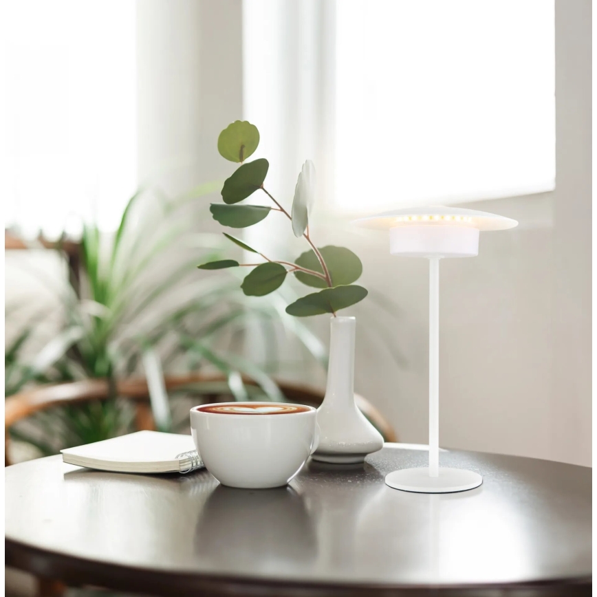 Globo - LED Lámpara de mesa táctil recargable para exterior LED/3W/3,7V 1800/2700/3000K IP44 1800 mAh blanco