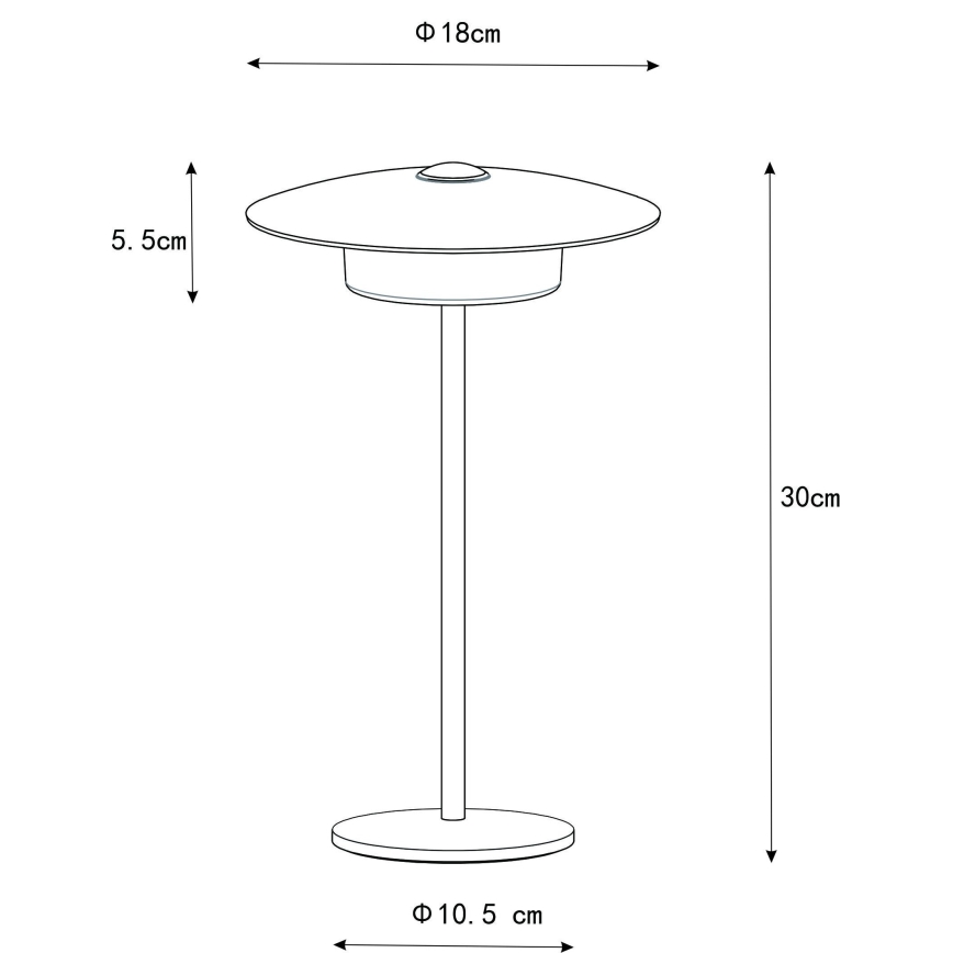 Globo - LED Lámpara de mesa táctil recargable para exterior LED/3W/3,7V 1800/2700/3000K IP44 1800 mAh blanco