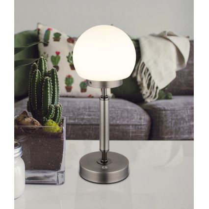 Globo - LED Lámpara de mesa táctil recargable y regulable LED/2,5W/5V 1800mAh 2700/4000/6500K antracita