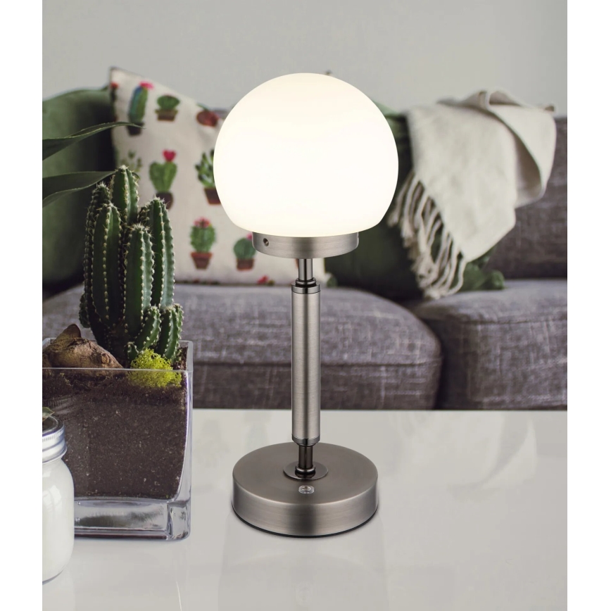 Globo - LED Lámpara de mesa táctil recargable y regulable LED/2,5W/5V 1800mAh 2700/4000/6500K antracita