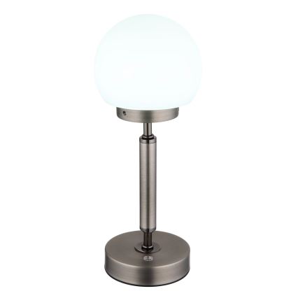 Globo - LED Lámpara de mesa táctil recargable y regulable LED/2,5W/5V 1800mAh 2700/4000/6500K antracita