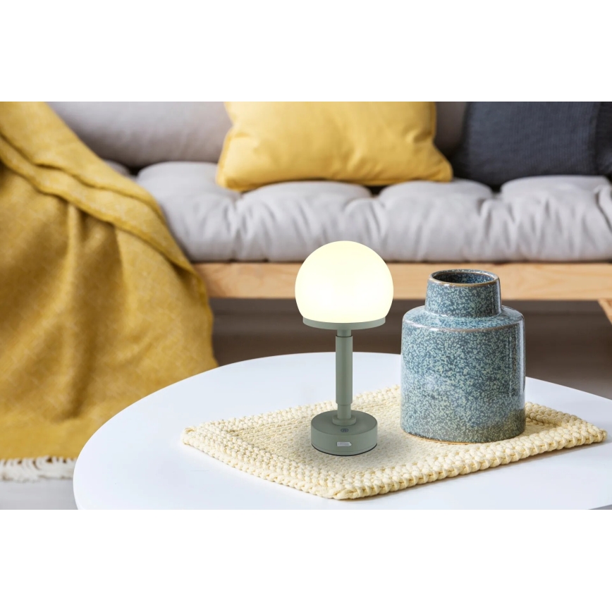 Globo - LED Lámpara de mesa táctil recargable y regulable LED/2,5W/5V 1800mAh 2800K verde