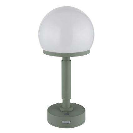 Globo - LED Lámpara de mesa táctil recargable y regulable LED/2,5W/5V 1800mAh 2800K verde