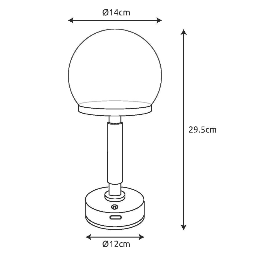 Globo - LED Lámpara de mesa táctil recargable y regulable LED/2,5W/5V 1800mAh 2800K verde