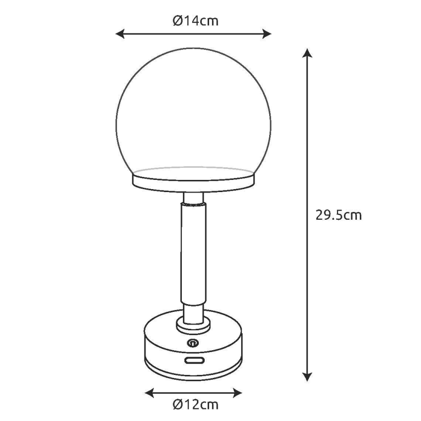 Globo - LED Lámpara de mesa táctil recargable y regulable LED/2,5W/5V 1800mAh 2800K plata
