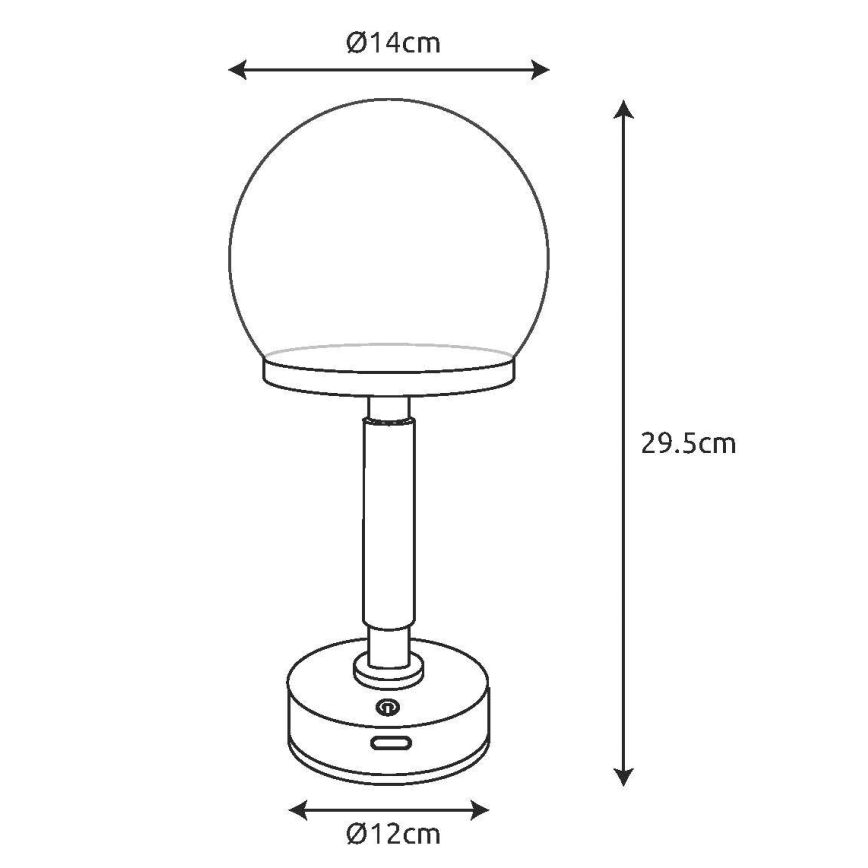 Globo - LED Lámpara de mesa táctil recargable y regulable LED/2,5W/5V 1800mAh 2800K blanco