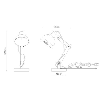 Globo - Lámpara de mesa 1xE27/40W/230V haya